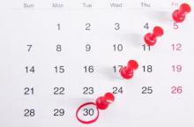 Calendario y fechas señaladas